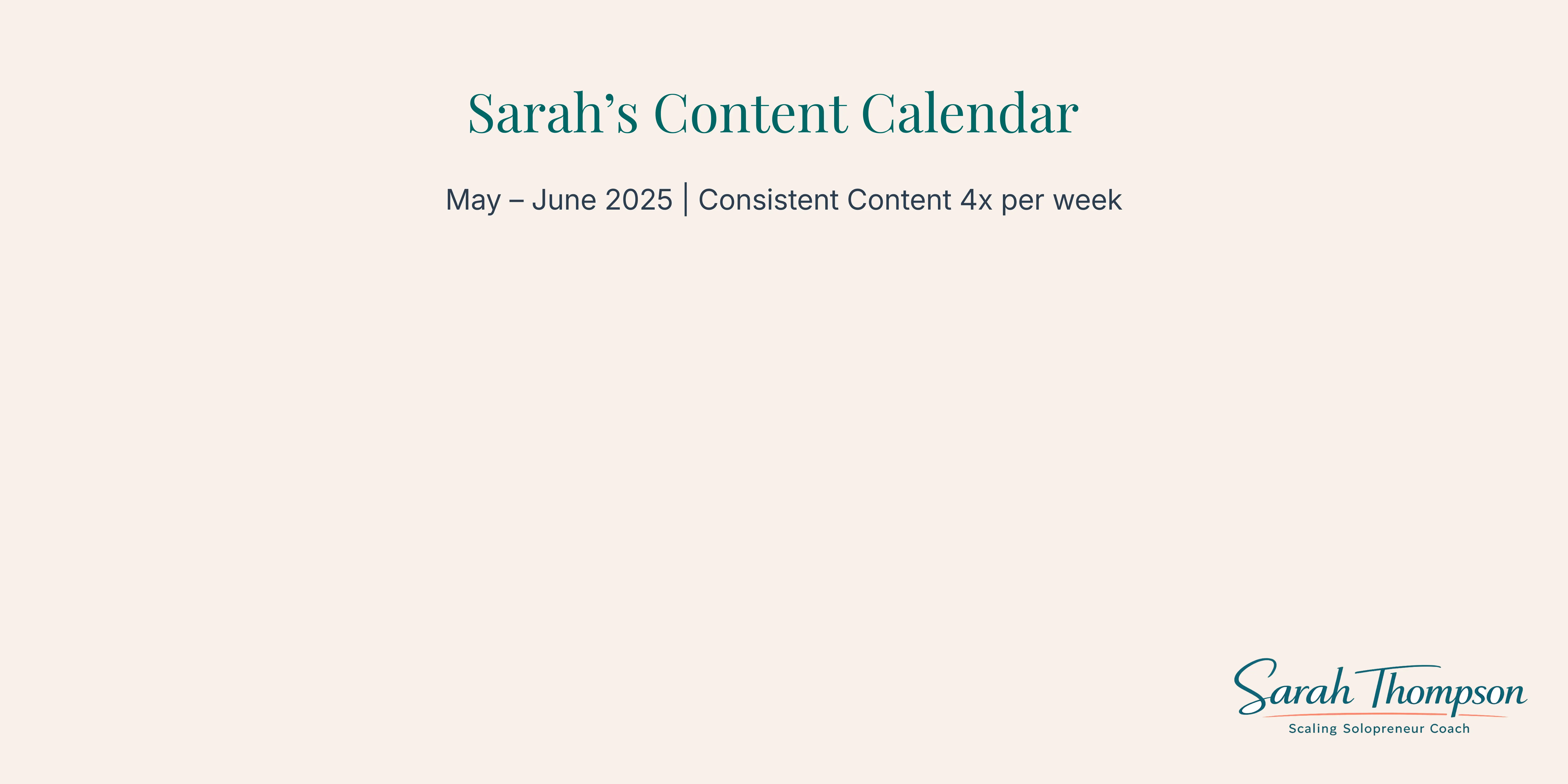 Content Calendar Header