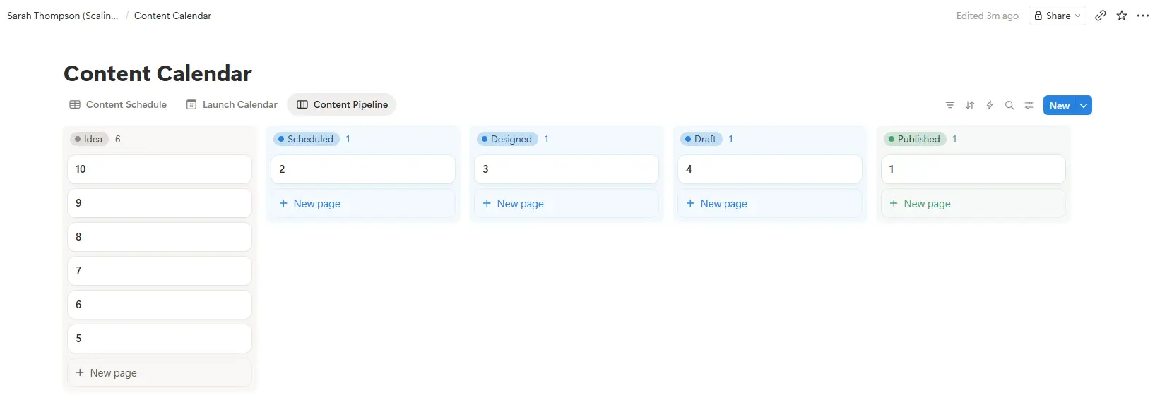Content Pipeline Board — visual Kanban so nothing falls through the cracks